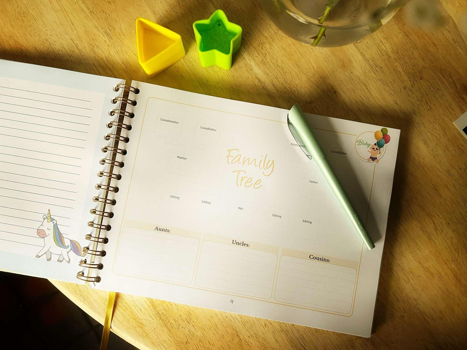 my pregnancy journal family tree page